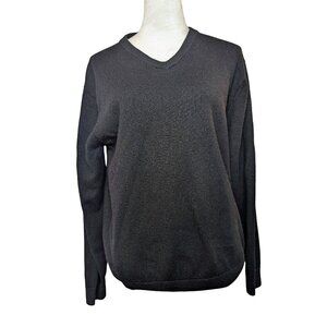 Turnbury Merino Extra fine WOOL Black Cozy Warm Sweater Shirt Sz XL Tall